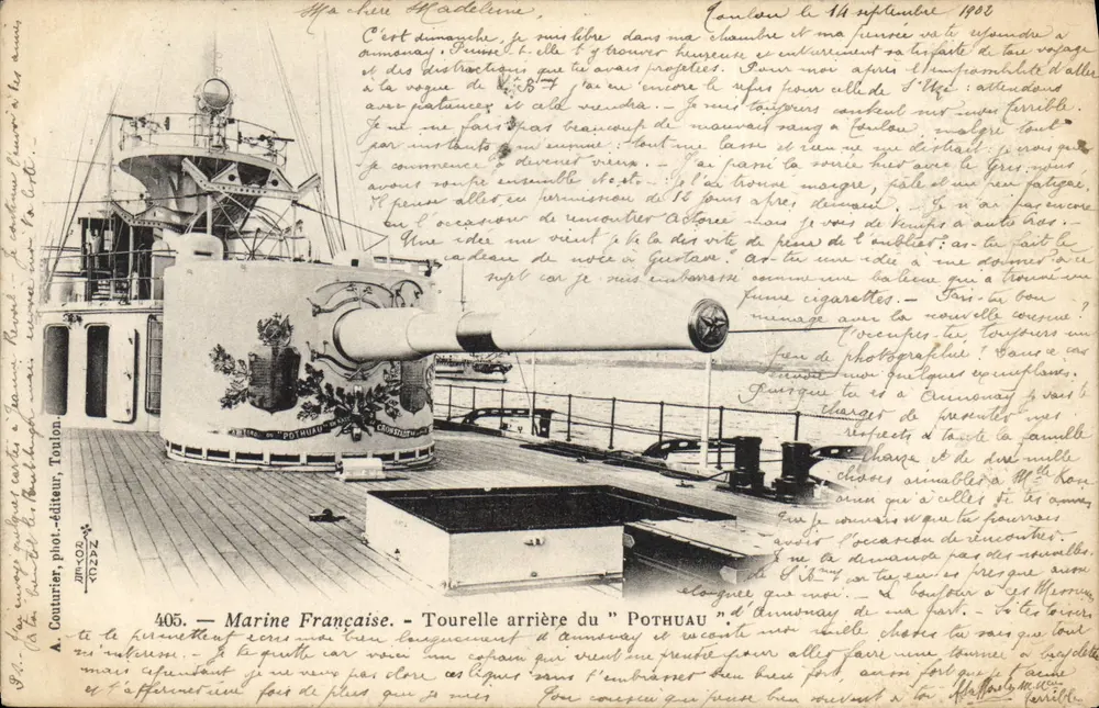 Rückturm des "Pothuau" — Französische Marine — Verlag A. Courrier, Toulon, Nr. 405 - Vorderseite