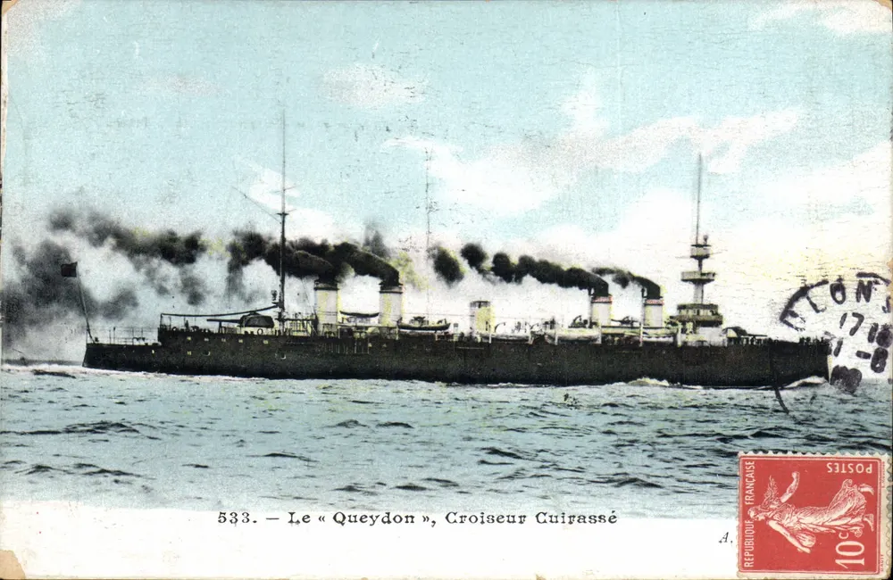 Der « Queydon », Panzerkreuzer — Serie 533 — Verlag A. — Briefmarke 10c - Vorderseite