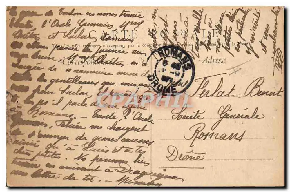 Der « Queydon », Panzerkreuzer — Serie 533 — Verlag A. — Briefmarke 10c - Rückseite