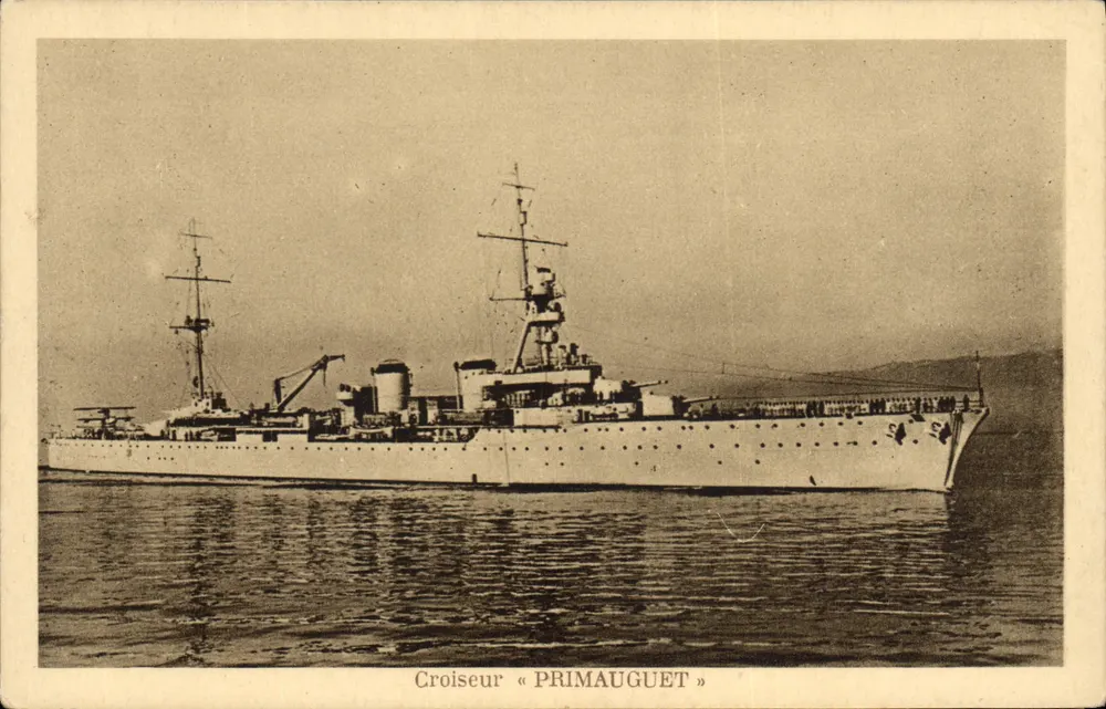 Croiseur « PRIMAUGUET » — navio de guerra francês — editor International Express-Mer - Frente