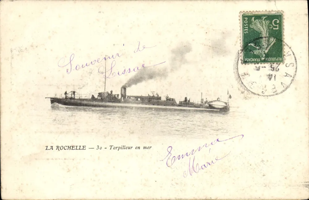 La Rochelle — 3o — Torpedoboot auf See — Souvenir de Lissac - Vorderseite