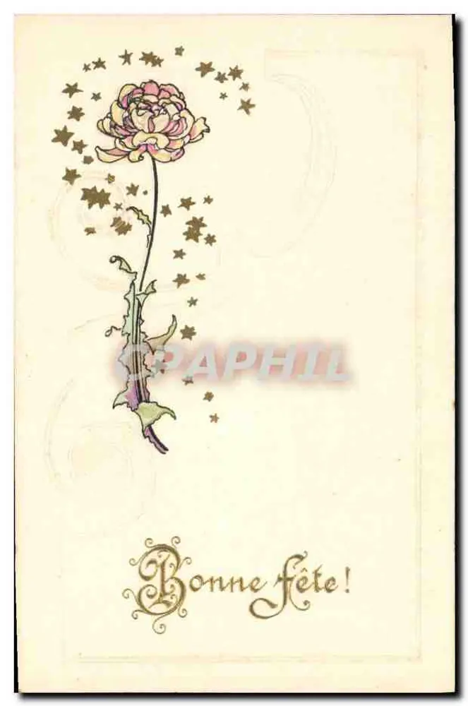 Flor e estrelas — Feliz aniversário! — B R W 1950 - Frente