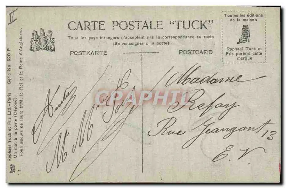 Weidenzweig und Glocken — Frohe Ostern — Verleger Tuck, Paris - Rückseite