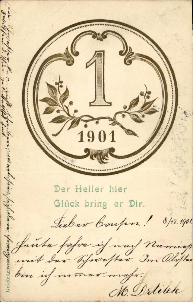 1 Heller 1901 — Coupin — editor desconhecido, número de série não visível - Frente