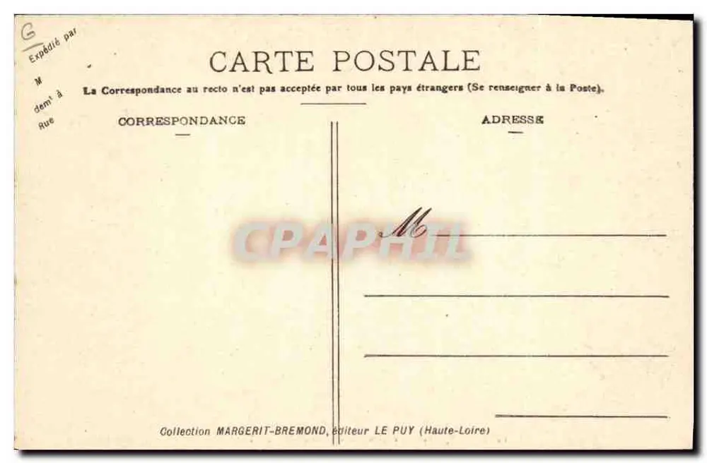 Stickerei-Arbeiterinnen in der Umgebung von Tence — Typ Stickerei-Arbeiterinnen — Verlag LE PUY (Haute-Loire), Nr. 1213 - Rückseite