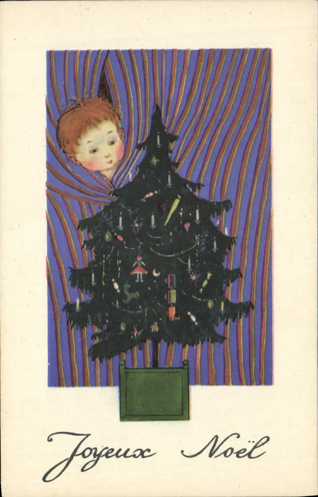 Criança olhando para uma árvore de Natal — Toulouse — editor Toulouse, n° 11 - Frente
