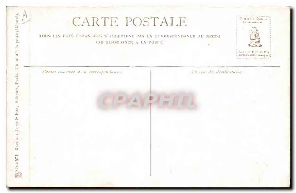 Ivan Turgenev — retrato — Raphael Tuck & Sons, série 571 - Verso