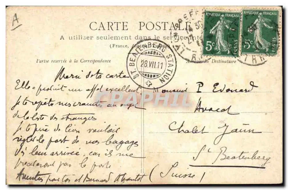 Louis Cumin — retrato — editor não identificado - Verso