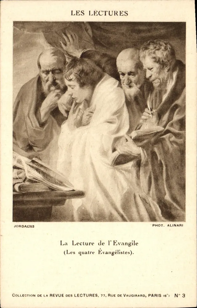 Die Lesung des Evangeliums — Die vier Evangelisten — Sammlung der Revue des Lectures, N° 3 - Vorderseite
