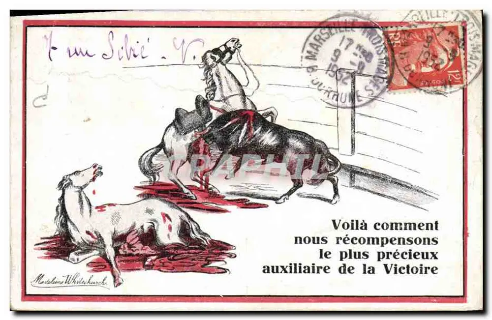 Pferde Schlacht — anti-kriegs Karikatur — Verleger: Maistre Whitechurch - Vorderseite