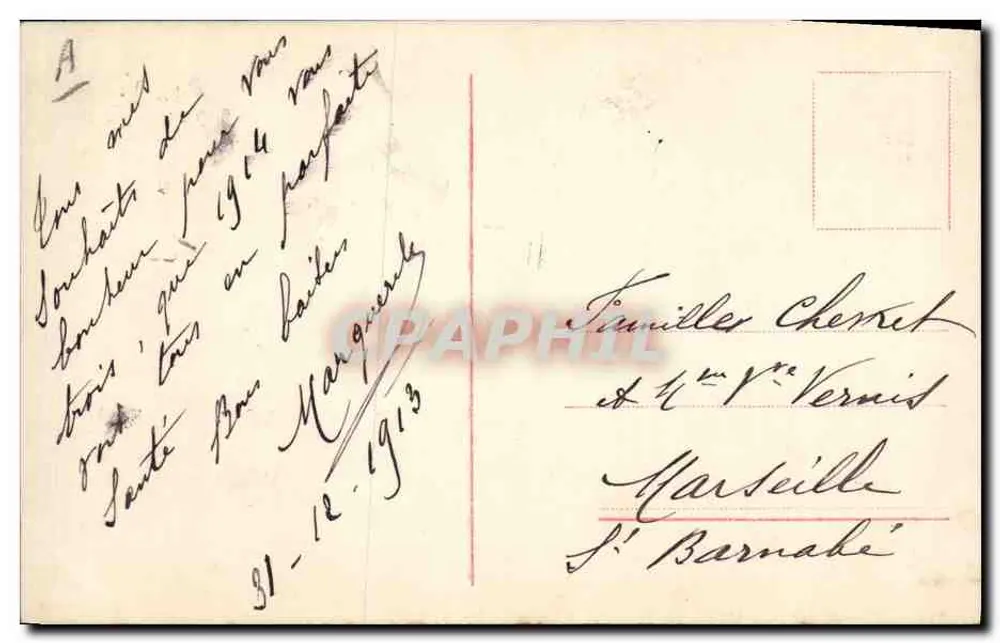 Frau in Pelz — Frohe Neujahr 1914 — Imago, n° 60794/4 - Rückseite