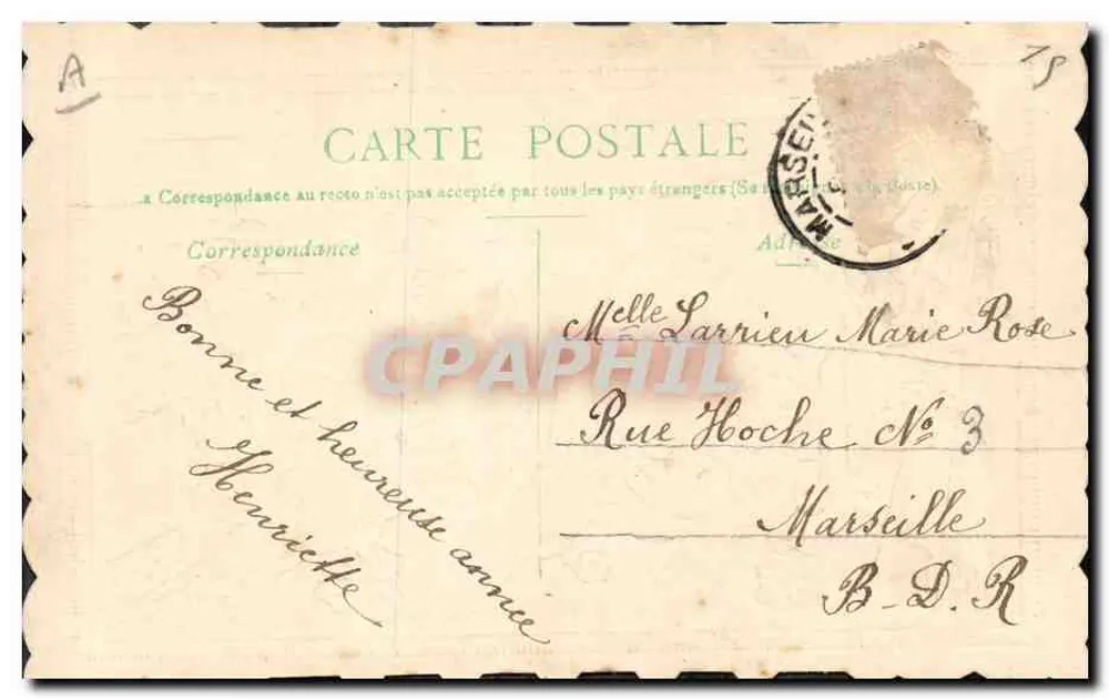 Ano 1907 — Boa Ano — editor não visível - Verso