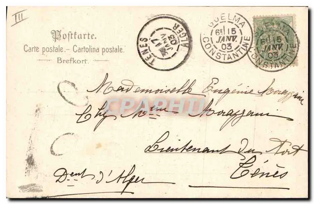 Mädchen mit einem Vierblattkleeblatt — Frohe Neujahr — Verlag unbekannt - Rückseite