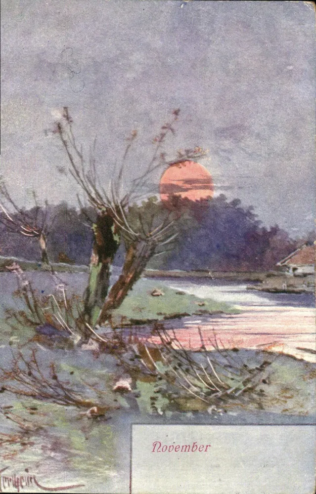 Herbstlandschaft — November — Verlag B. K. W. I. n° 724-11 - Vorderseite