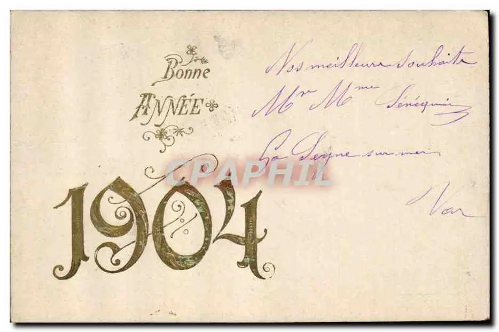 Bom Ano — 1904 — Timothée Jacot, Neuchâtel - Frente