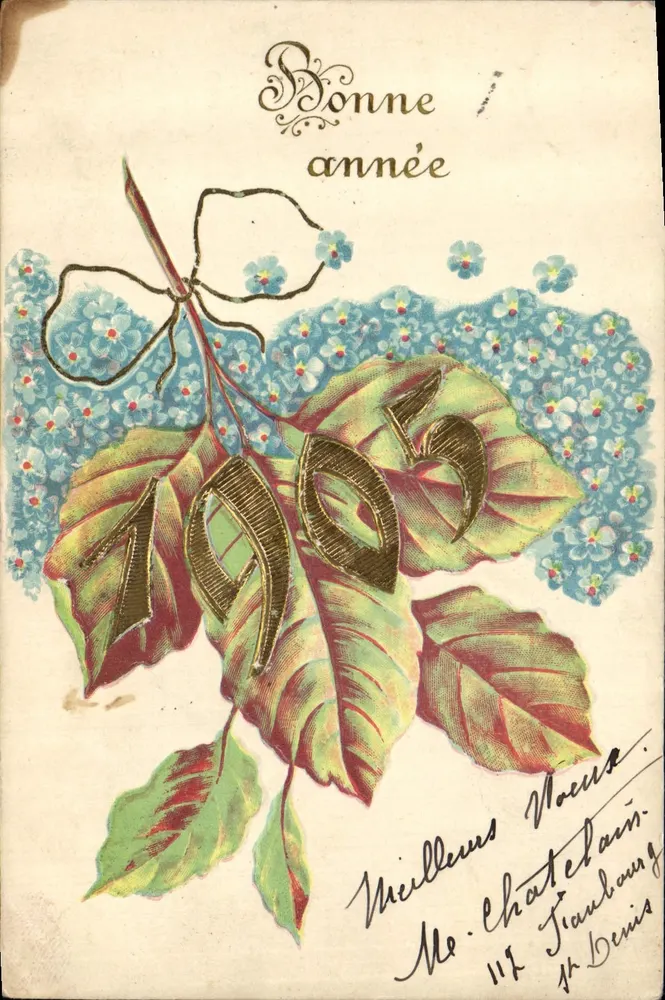 Boa ano — 1905 — editor não visível - Frente