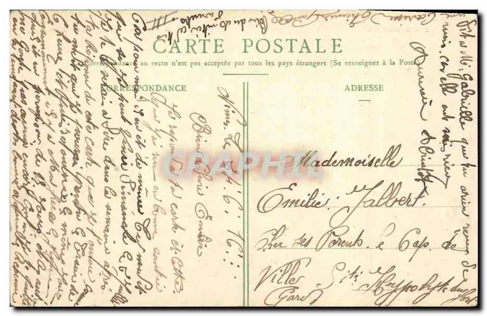 Nîmes — Die Arenen während einer Corrida — C. Arlige fils, Verlag in Nîmes - Rückseite