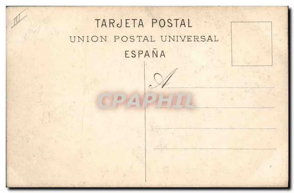 Arrastre del Toro — espetáculo de tauromaquia — Union Postal Universal España, n° 10 - Verso