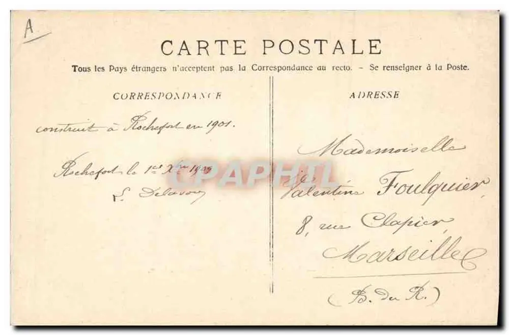 Die "Rapière", Torpedoboot — A. Bougault, n°490 - Rückseite