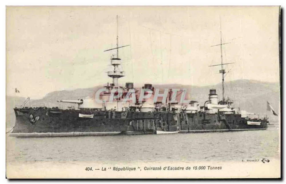 Das 'République', Schlachtschiff der Flotte von 15.000 Tonnen — A. ROUGAULT, Nr. 404 - Vorderseite