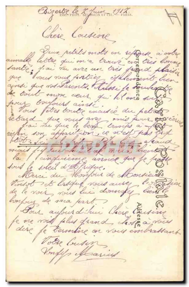 Bizerte — Der Panzerkreuzer « République » — ND. Foto n°166 - Rückseite
