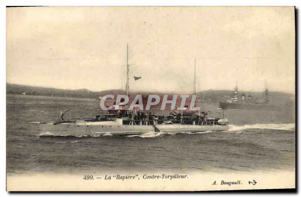 La "Rapière", Contre-Torpilleur — A. Bougault, n° 490 - Recto