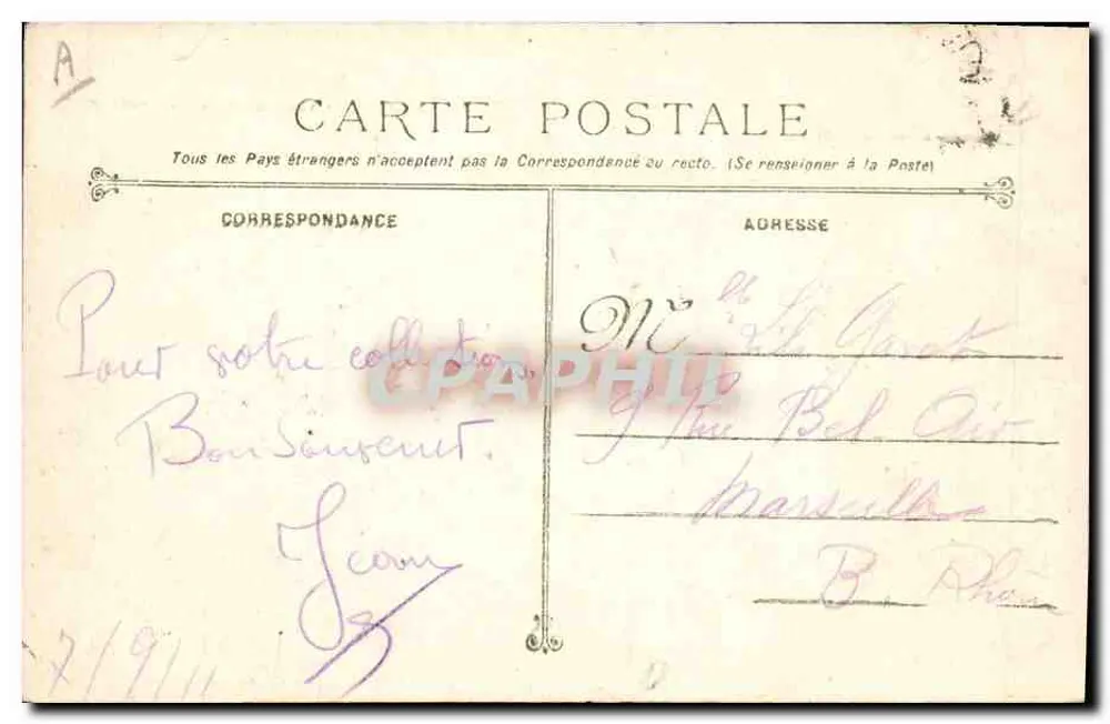 Kriegsschiff République — Toulon — Verleger Marius Bar. - Rückseite