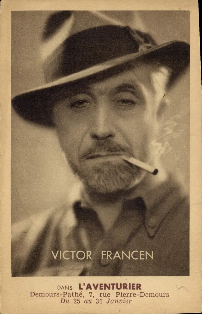 Victor Francen — in Der Abenteurer — Demours-Pathé, 7 rue Pierre-Demours - Vorderseite