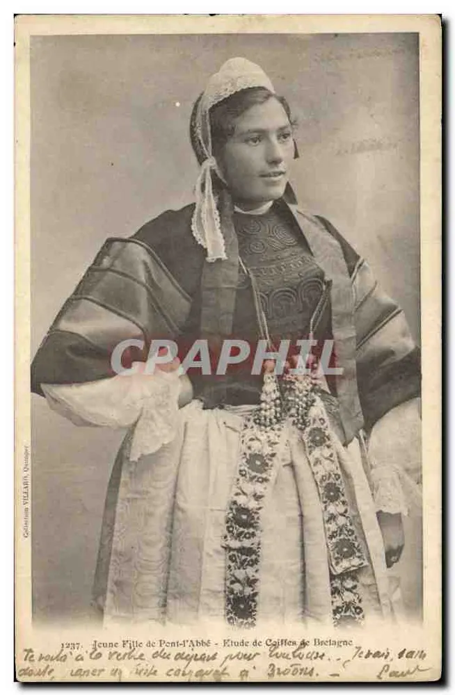 Menina Jovem de Pent-l'Abbé - Estudo de Caiffes da Bretanha - Géhenné WILLARD, Quimper - Frente