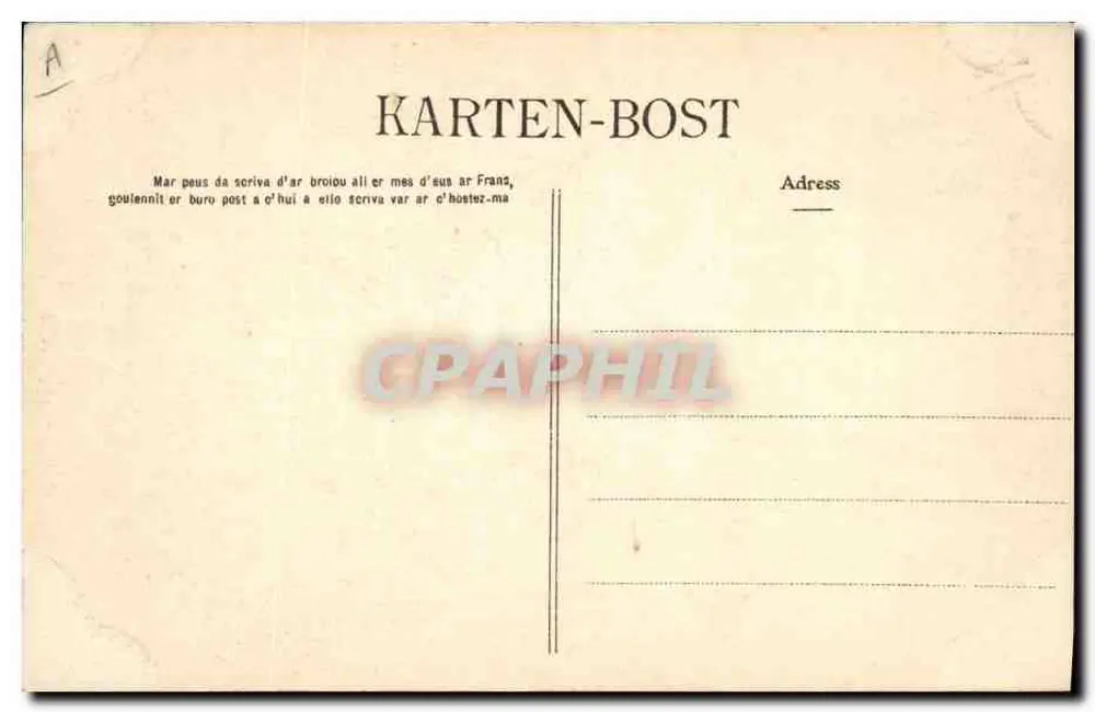 Paimpolaise — Der Tag des Abreises der Inder — Studie der Kopfbedeckungen der Bretagne — Sammlung Villain, Quimper, Nr. 1234 - Rückseite