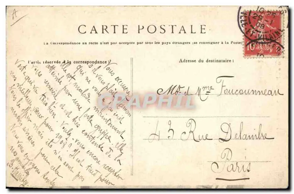 Casados de Pont-L'Abbé — Coleção Villard, Quimper — n° 1030 - Verso