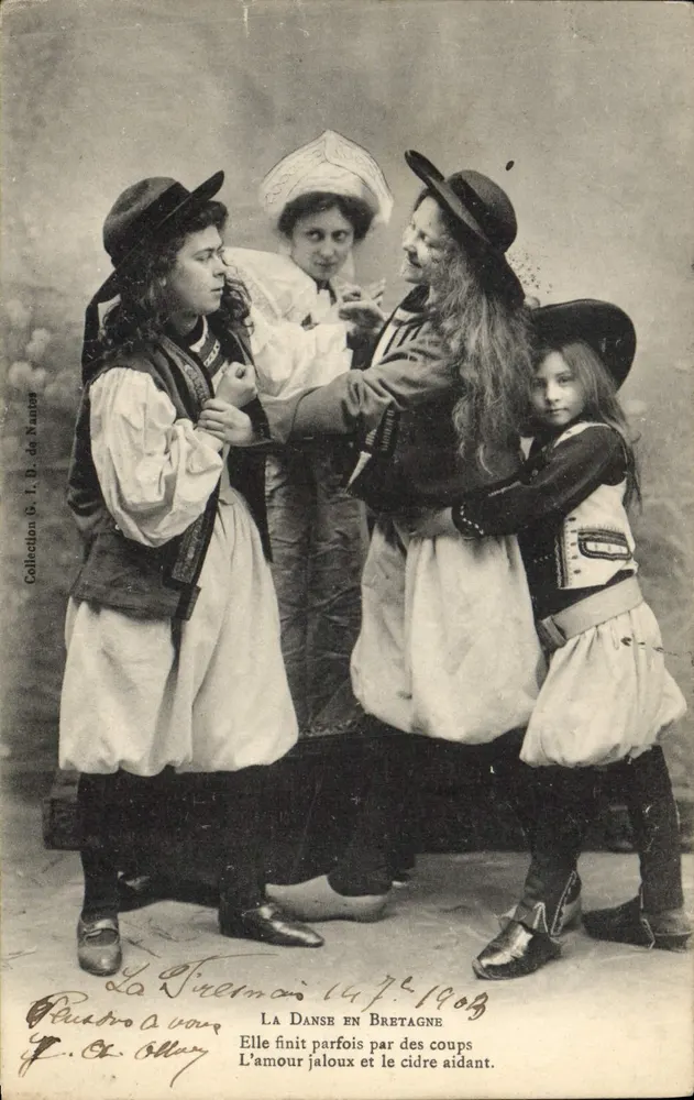 La Danza in Bretagna — scena di danza tradizionale — G. de Nauter, n° 147 - Recto