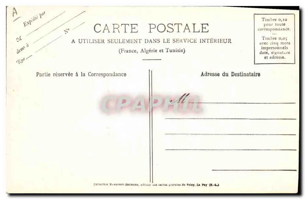 Dentelle du Puy — Collection de la Chambre Syndicale — éditeur Mangin-Brexond, n° 652 - Rückseite
