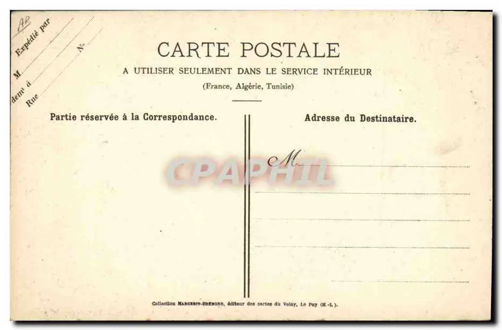 Stickerei von Puy — Sammlung der Syndikalen Kammer — La Tour Pannessac, La Place du Breuil - Rückseite