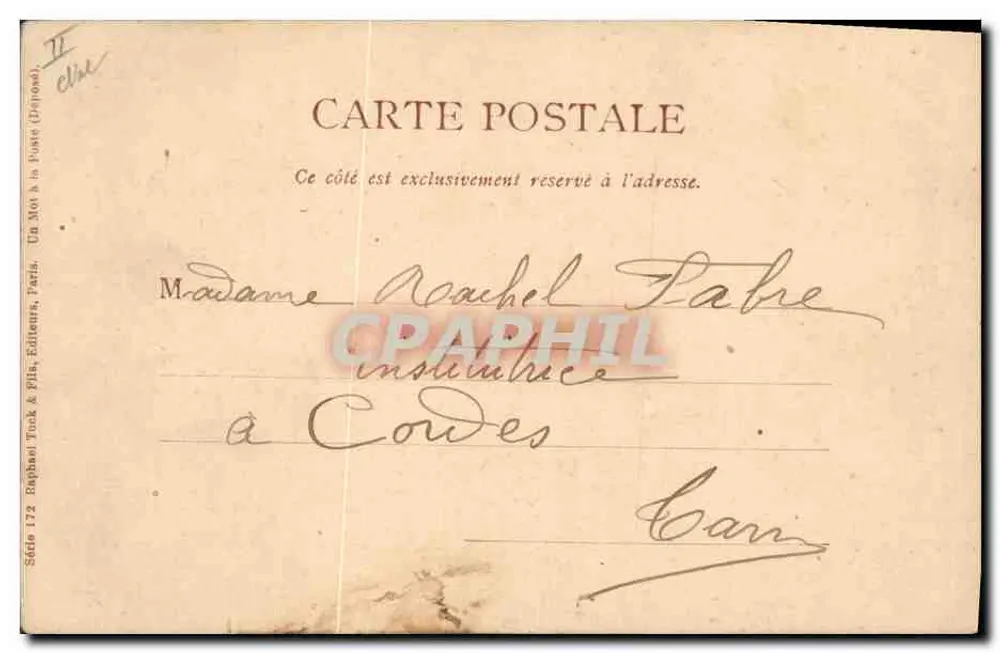 J. Racine — Homens da França CélEBRES — Editor Tuck & Fils, Série 172 - Verso