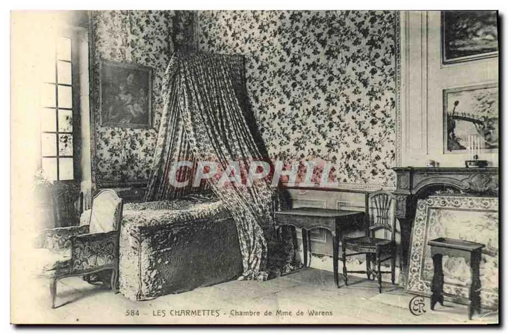 Les Charmettes - Quarto da Sra. de Warens — Editor C.R. n°584 - Frente