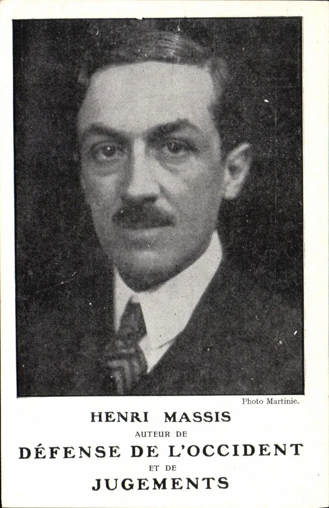 Henri Massis — Autor von Défense de l'Occident und Jugements — Photo Martinie - Vorderseite
