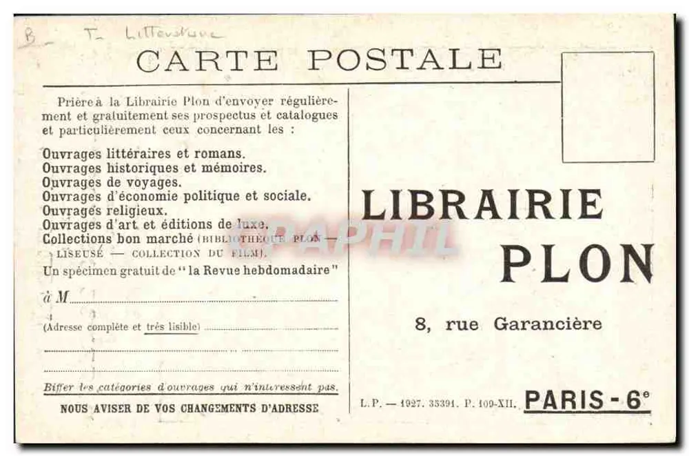 Henri Massis — Autor von Défense de l'Occident und Jugements — Photo Martinie - Rückseite