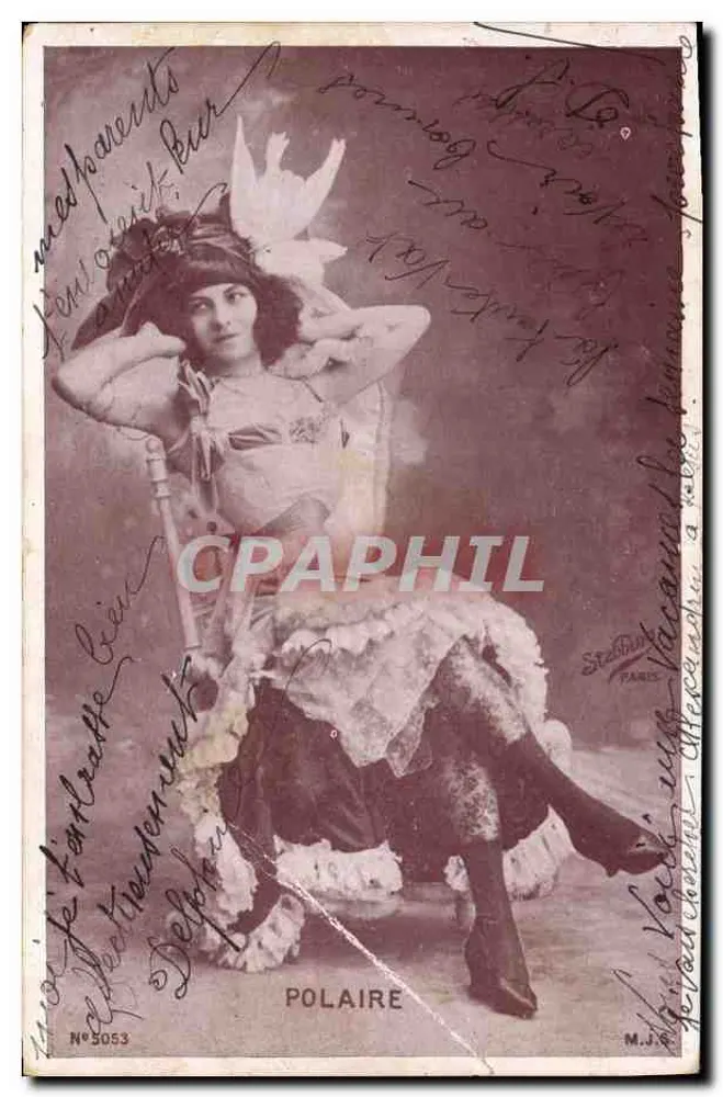Mulher com traje de palco — Polaire — editor M.J. n°5053 - Frente