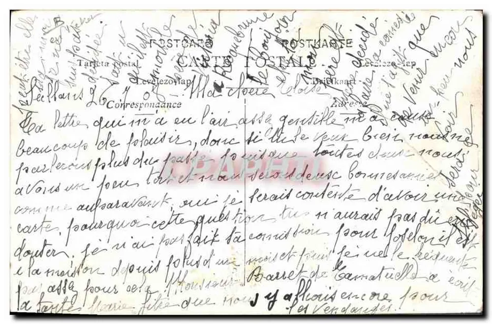 Mulher com traje de palco — Polaire — editor M.J. n°5053 - Verso