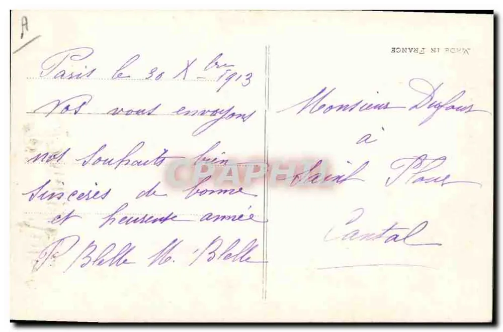 Frau in Winterkleidung — Frohe Neujahr 1914 — Mésange 168 - Rückseite