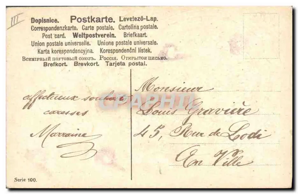 Jahresgrüße 1906 — Vögel und Blumen — unbekannter Verlag, Serie 100 - Rückseite