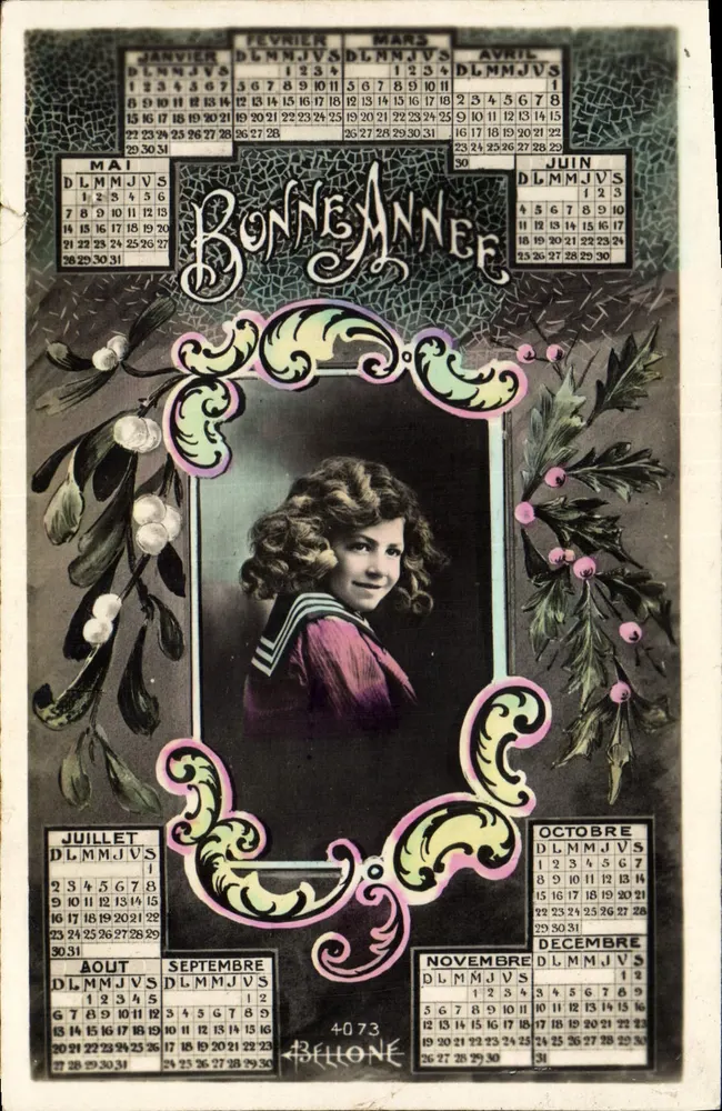 Frau im Uniform — Kalender 1907 — Verlag Bellone n°4073 - Vorderseite