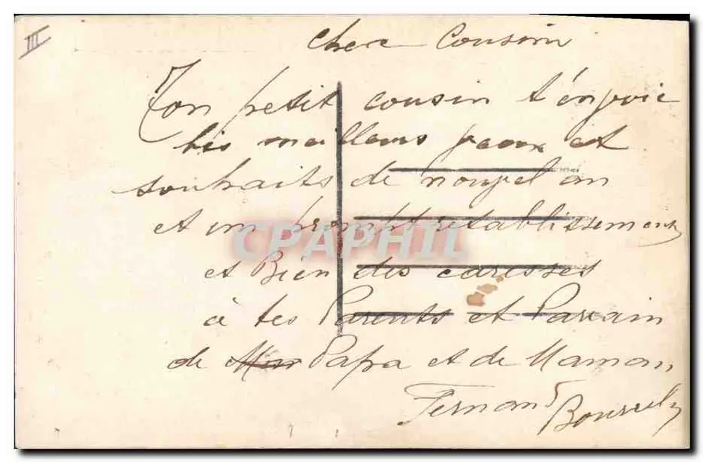 Mädchen im Porträt — Kalender 1907 — Verlag Bellone Nr. 4073 - Rückseite