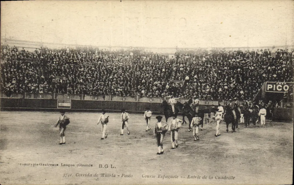 Langon (Gironde) — Eintritt der Cuadrille während einer Corrida — B.G.L. n°3741 - Vorderseite