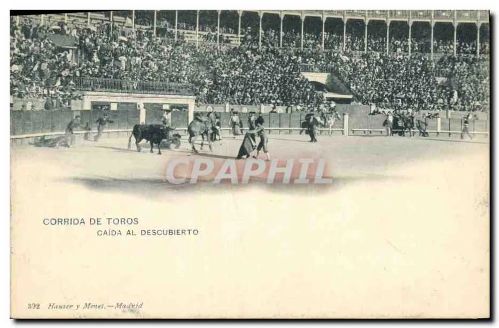 Corrida de toros — Caída al descubierto — Hauser y Menét, n° 892 - Vorderseite