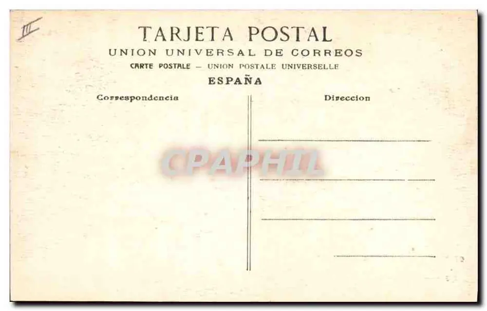 Kampf der Stiere — Sturz des Picadors und klebriger Stier — Union Universal de Correos - Rückseite