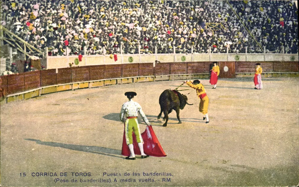 Corrida de touros — Puesta de las banderillas à media vuelta — RM - Frente