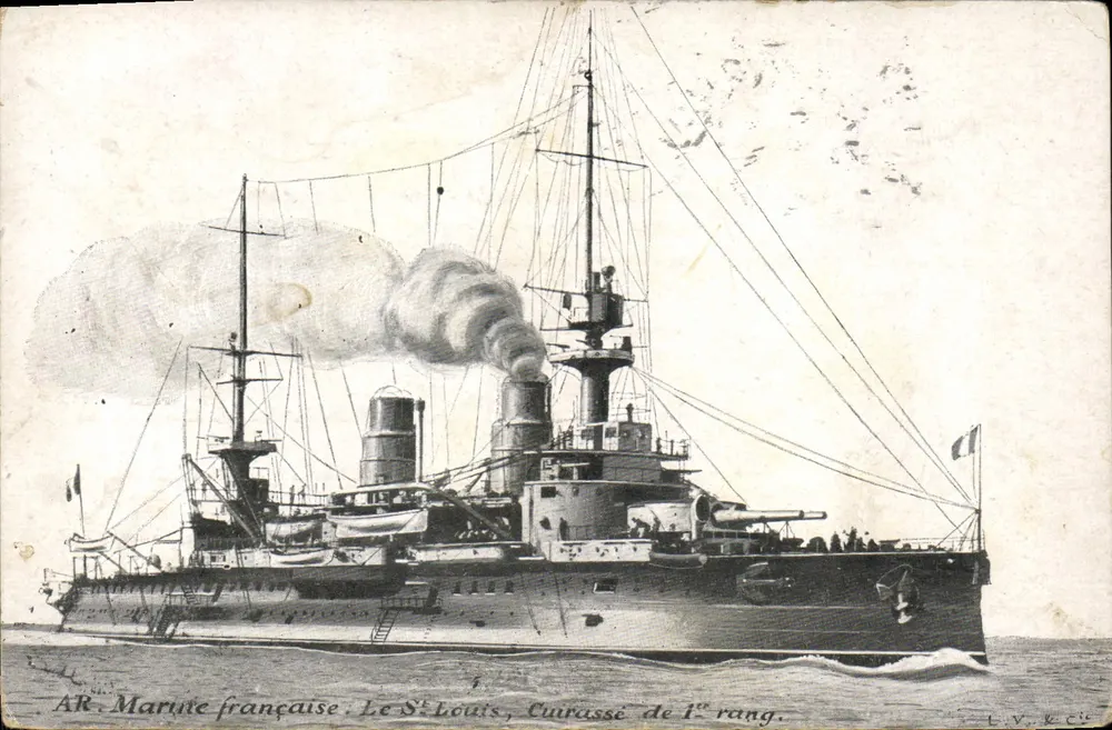 Französische Marine: Der Sᵗ Louis, Schlachtschiff erster Klasse — L.V. & Cie - Vorderseite