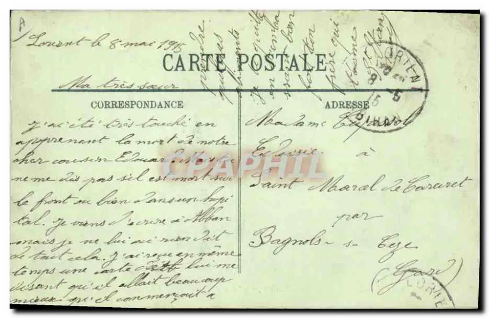 Marinekräfte — "Saint-Louis", Panzerkreuzer mit Turm — LL. — Verlag: O.L. Lehrlingemechaniker - Rückseite